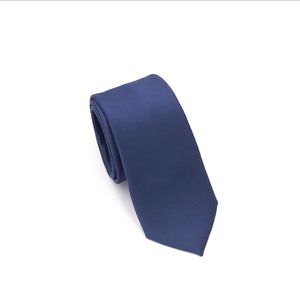 Blue Solid Satin Tie | J.Ferrar